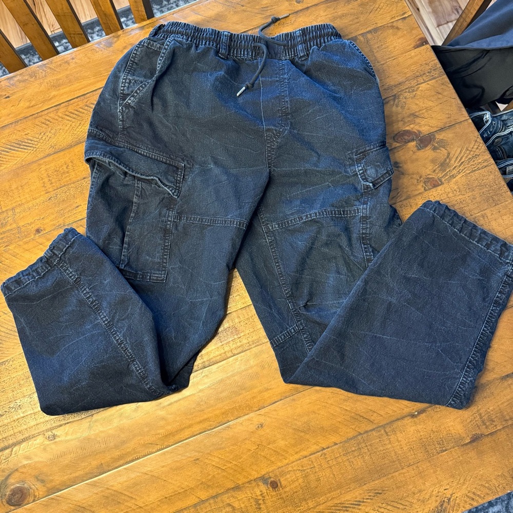 American Eagle Pull On Draw String Denim Cargo Pa… - image 4